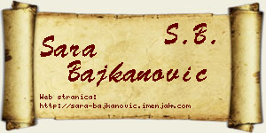 Sara Bajkanović vizit kartica